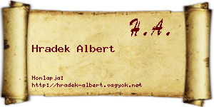 Hradek Albert névjegykártya